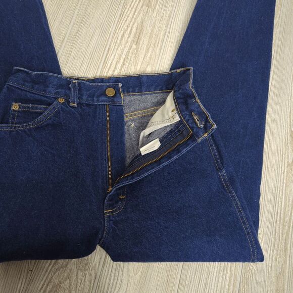 Vintage Lee Juniors Size 9 Dark Wash Straight Leg Blue Jeans - Picture 7 of 8